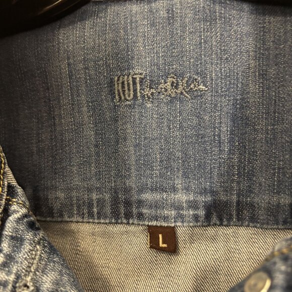 Kut From The Kloth Blue Denim Jacket Size L - Picture 3 of 11